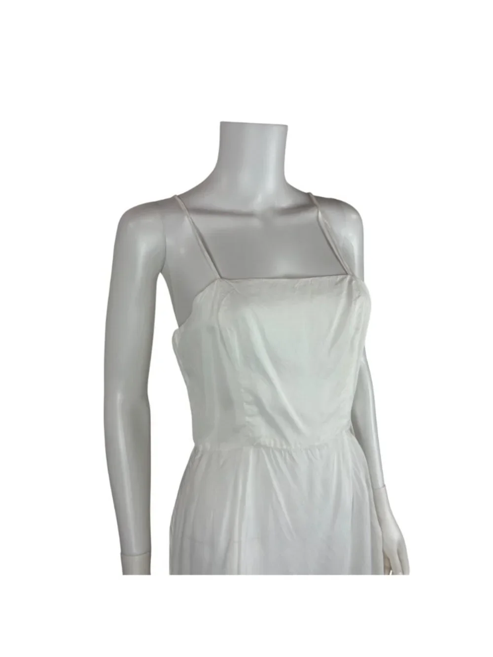 Vintage 90s Slip Dress Womens Extra Small White Knee Length Lingerie - Picture 3 of 10